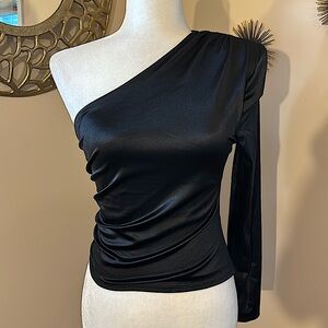 NWT EXPRESS Satin One Sleeve Top